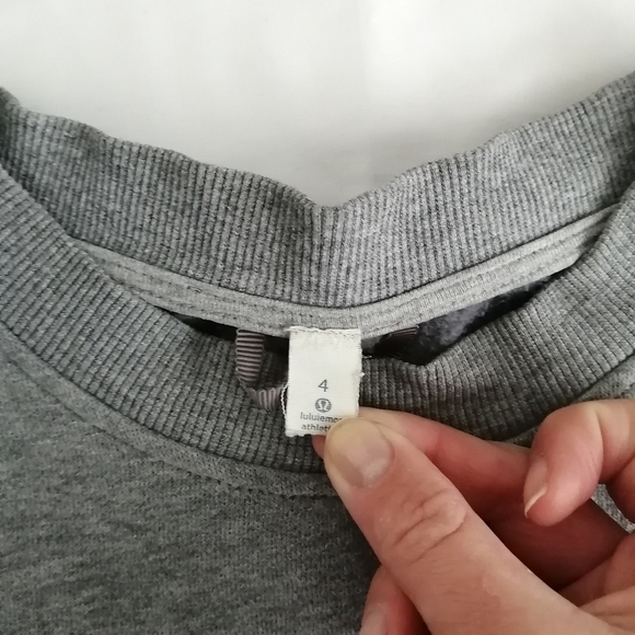 Lululemon Fleece Be True Crewneck Quilted Sweater Side Zippers Heathered Grey 4 - Picture 15 of 16